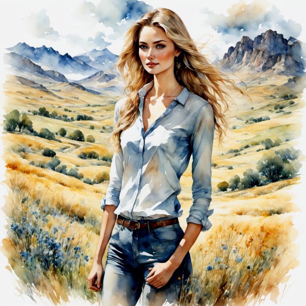Scandinavian Woman Causes Flowers to Bloom in Watercolor