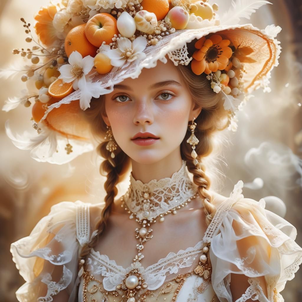 Surreal Portrait of Model in Medieval Fashion