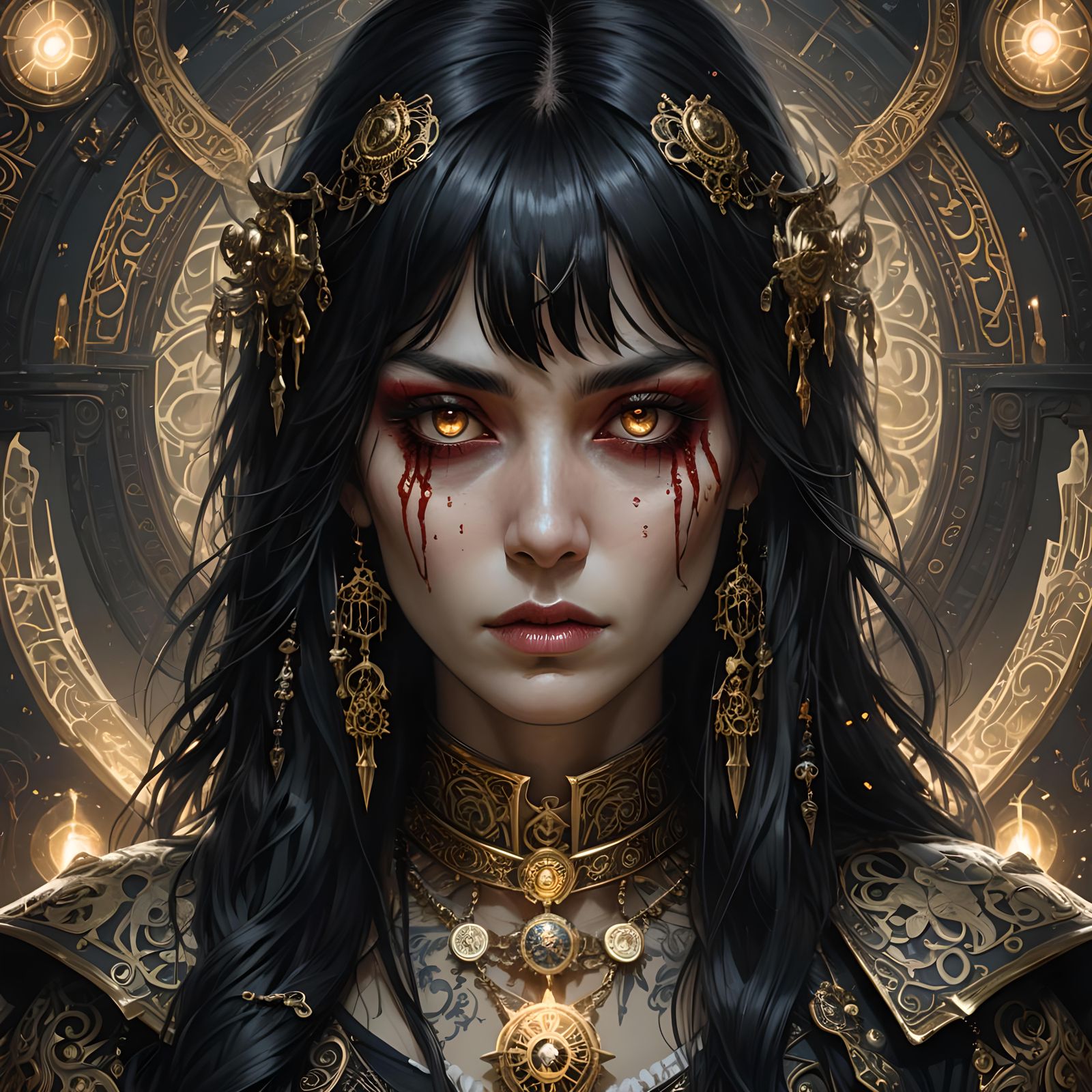 Beautiful Necromancer Portrait in Ethereal Lighting