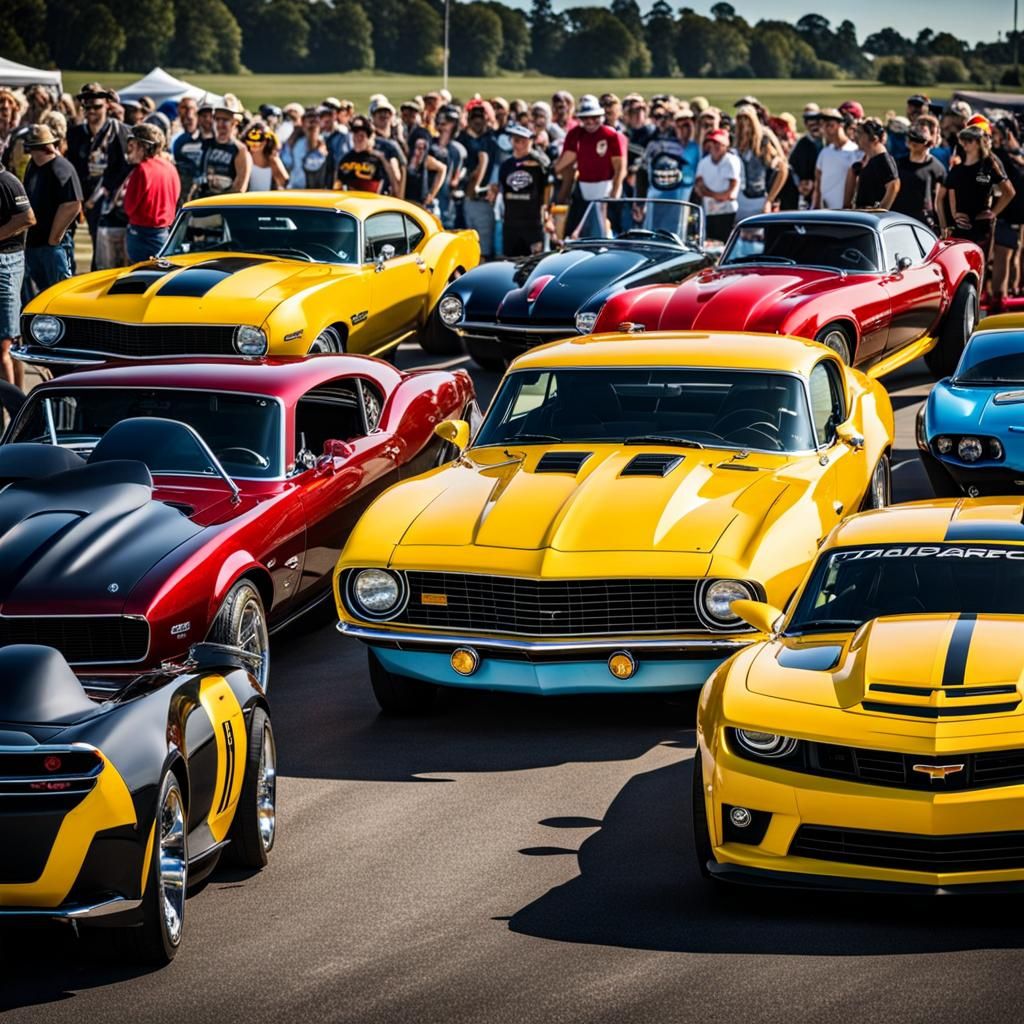 Car Show and Auto Racing Event with Bumblebee Camaro