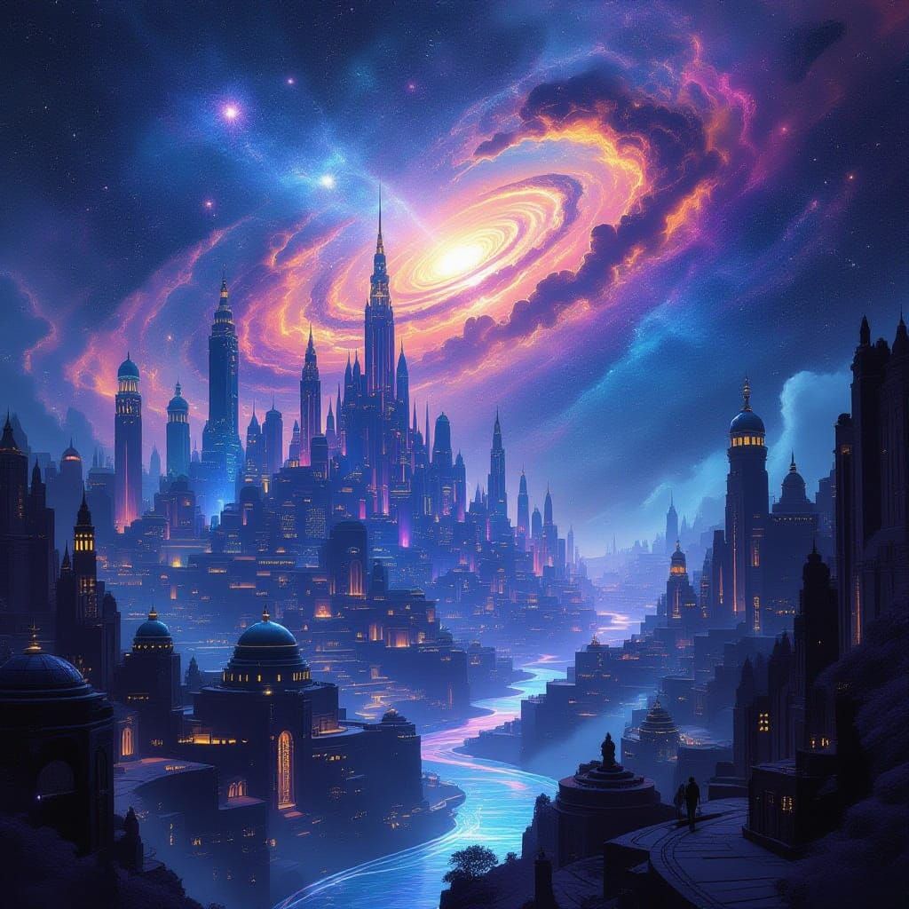 Cosmic City In Galactic Arms, Built From Stardust