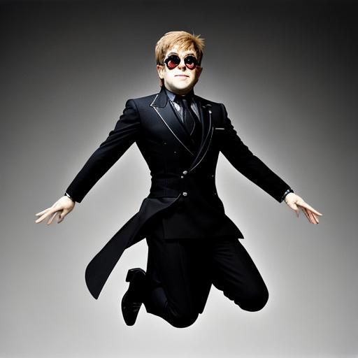 Elton John Leaping, in Halsman Style