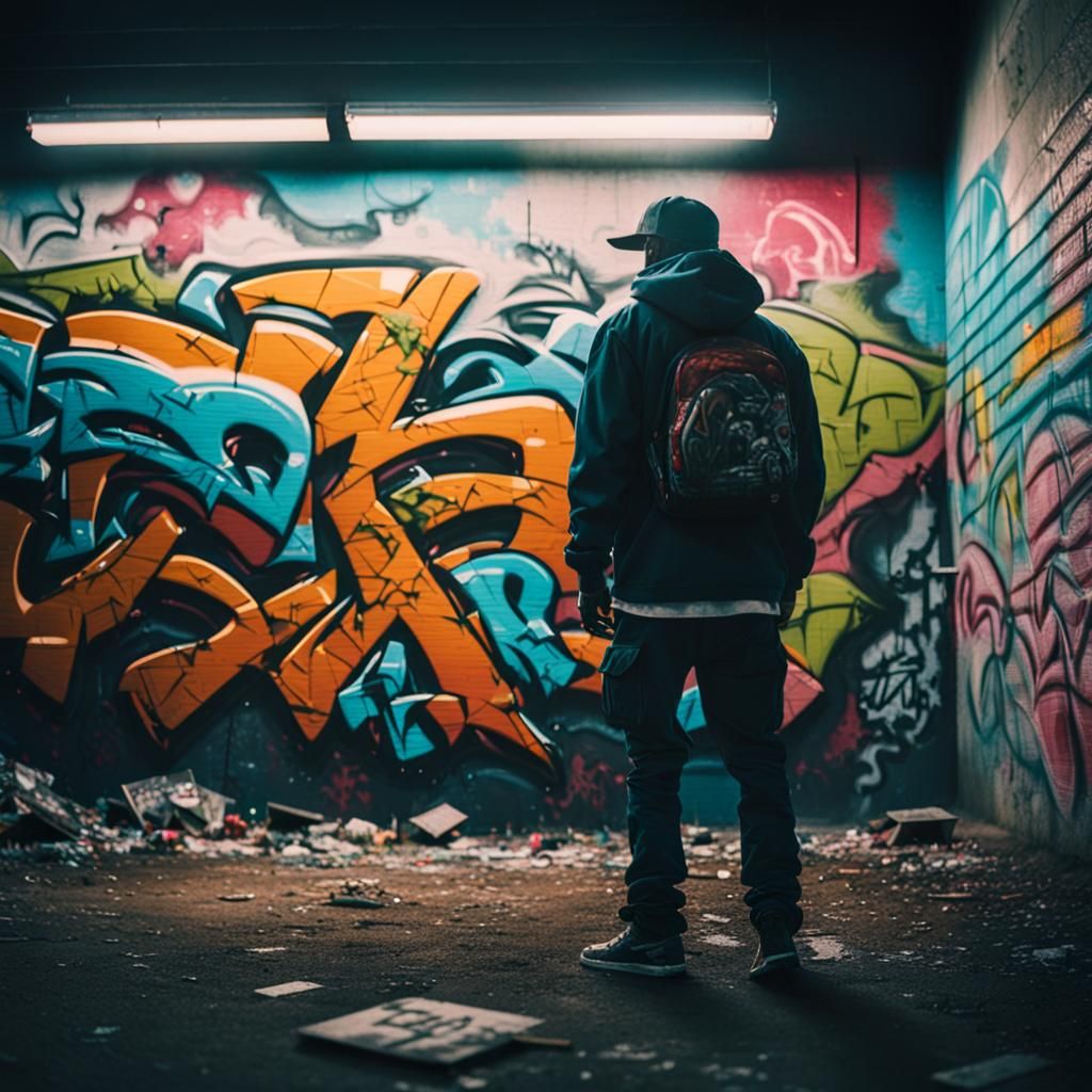 Dramatic Graffiti Art in Cinematic Film Style