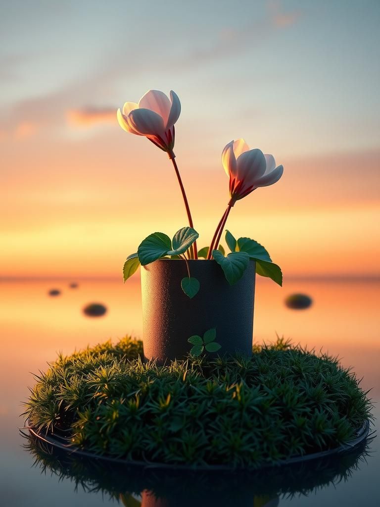 Cyclamen on Emerald Isle at Sunset