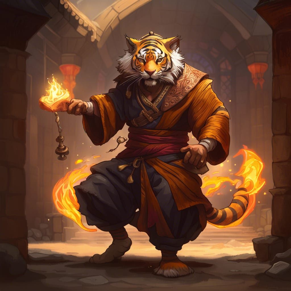 Fierce Tiger Monk in a Monastary