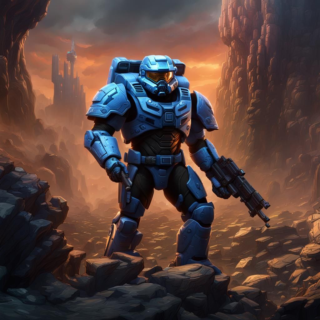 Halo Space Marine Detailed Matte Painting