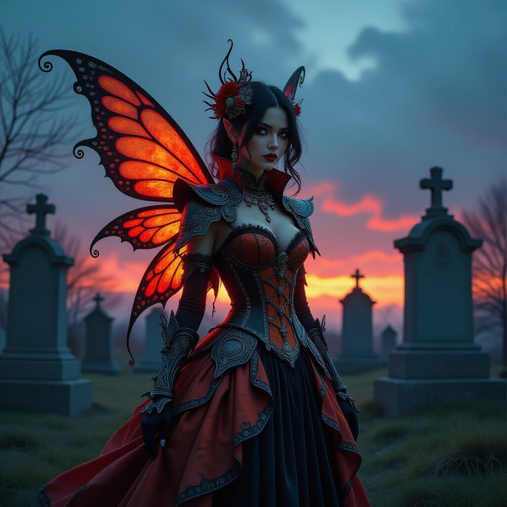 A stunning double exposure image featuring a beautiful emo G...