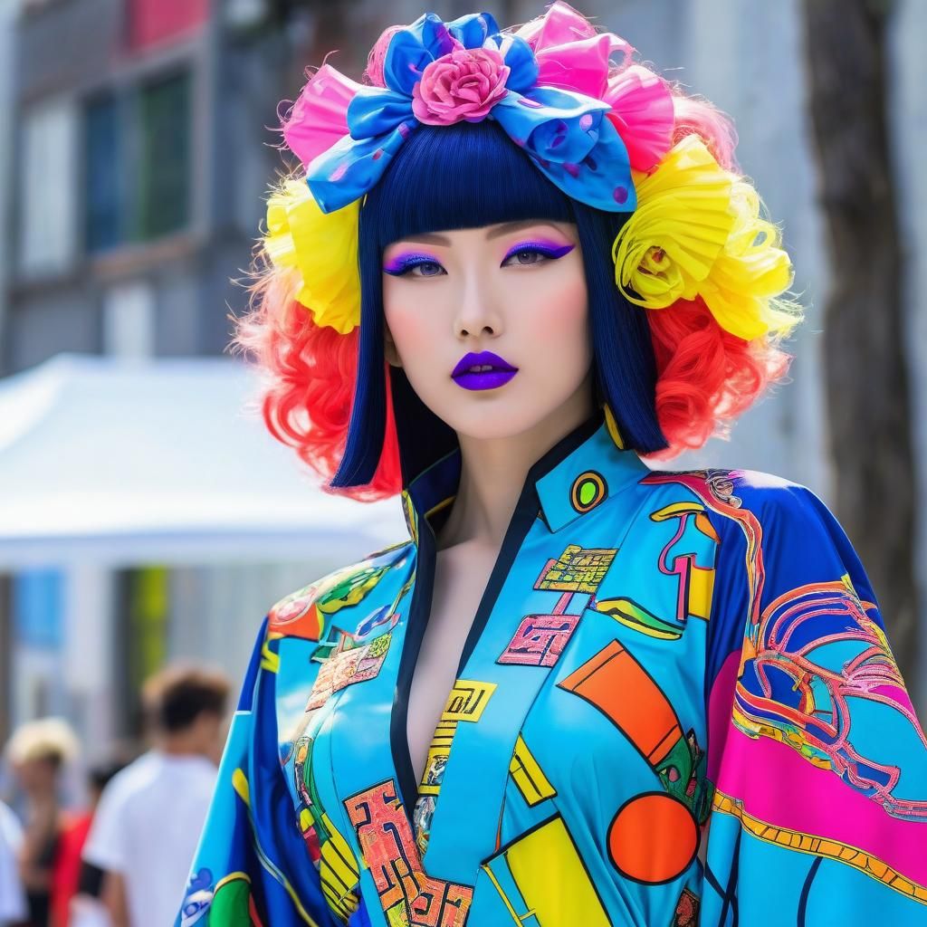 Anime Manga Fusion in Cyberpunk Pop Style