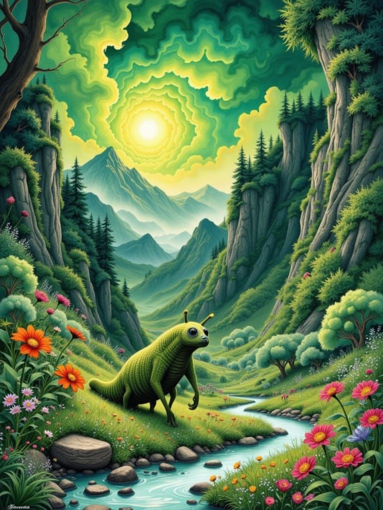 Tardigrade Explores Vibrant Art Nouveau World