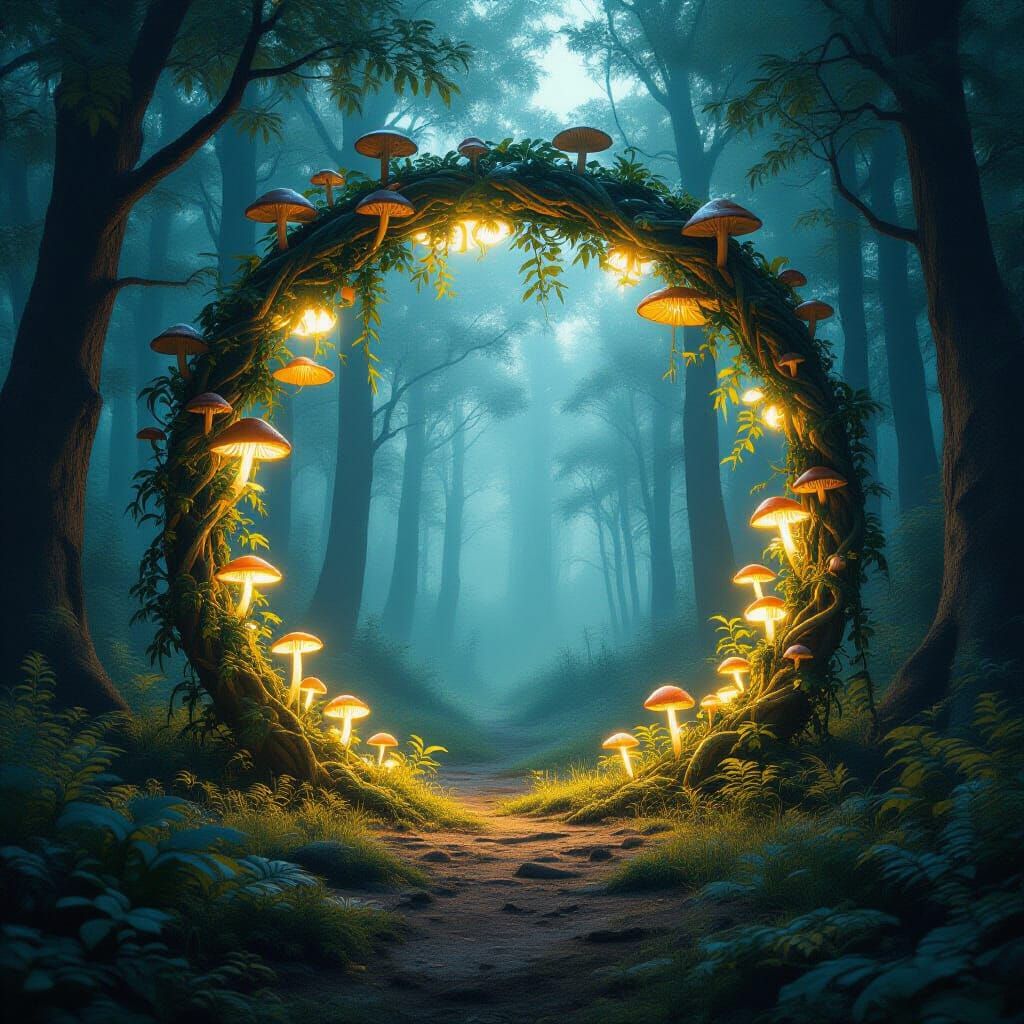 Glowing Forest Portal to a Sunlit World