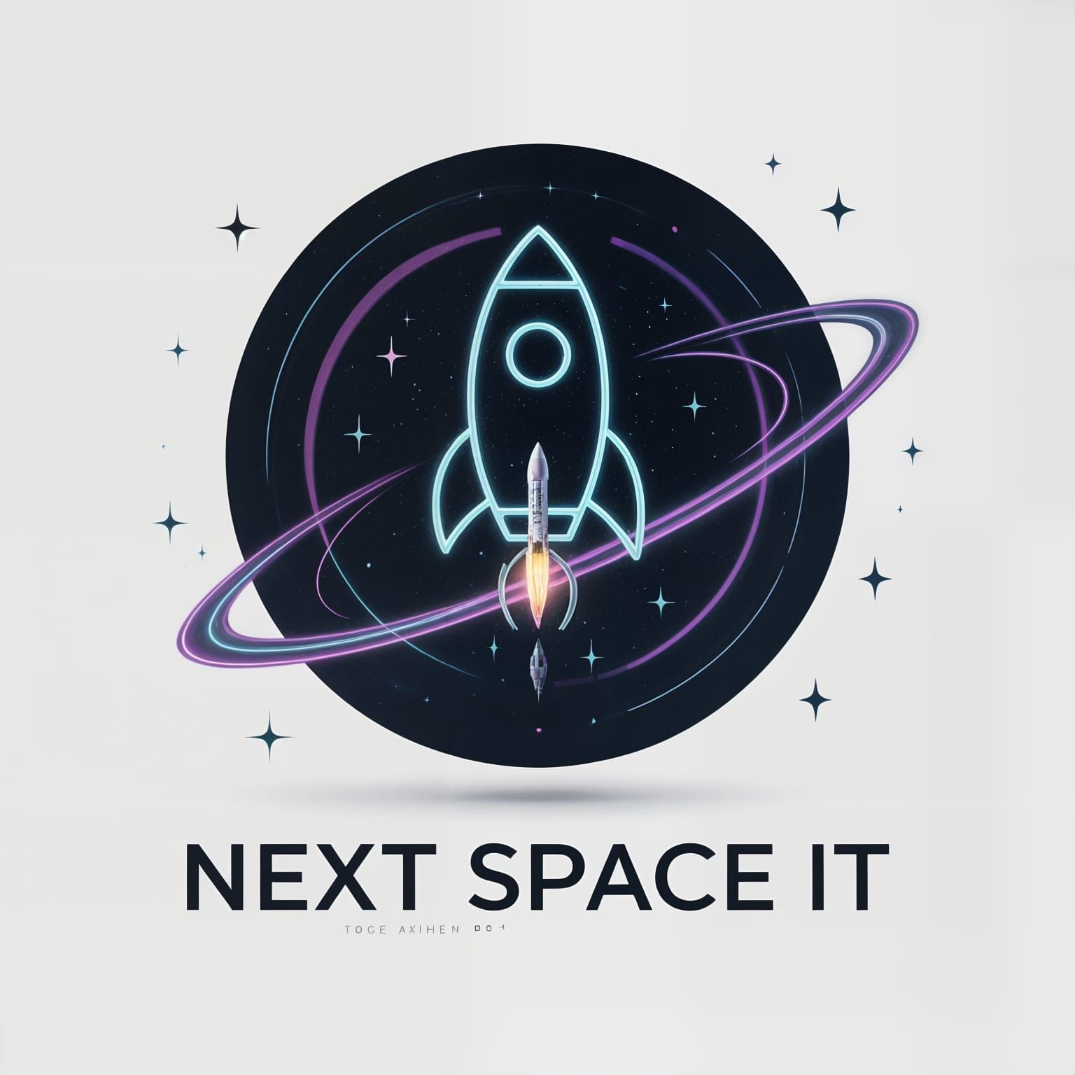 Minimalist Rocket Logo for Next Space IT
