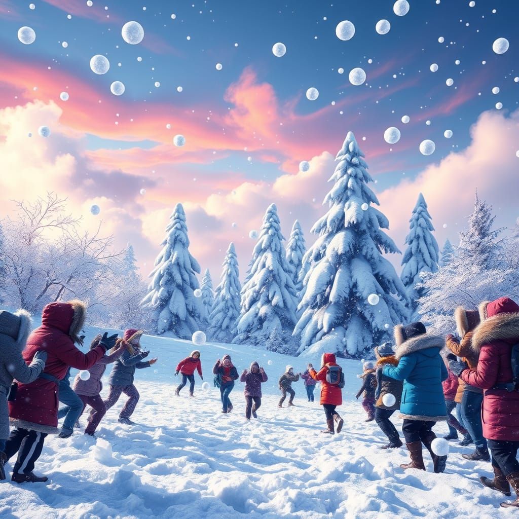 Magical Winter Wonderland in Vibrant Color