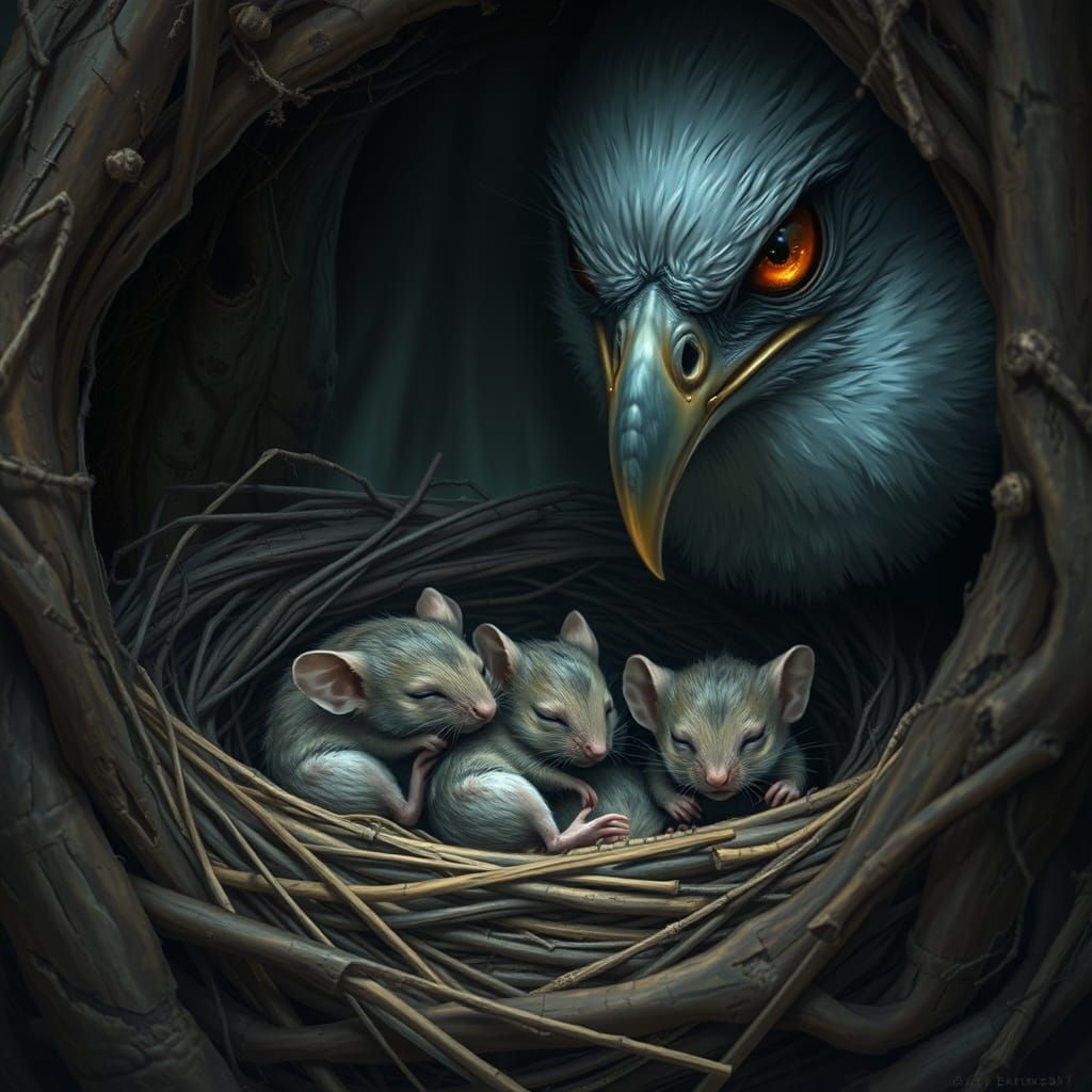 Mouse Family Protected by Angry Bird