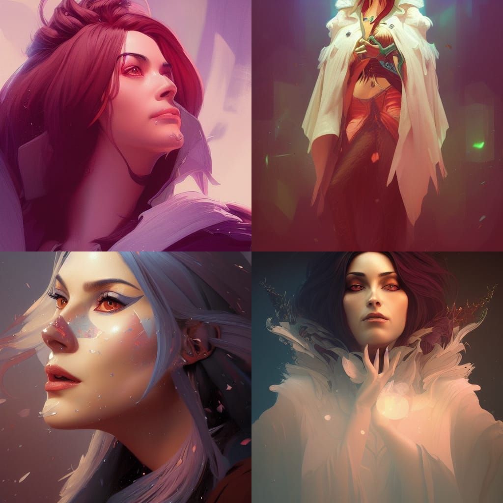 Magic Edwige Howl: Detailed Portrait in Art Nouveau Style