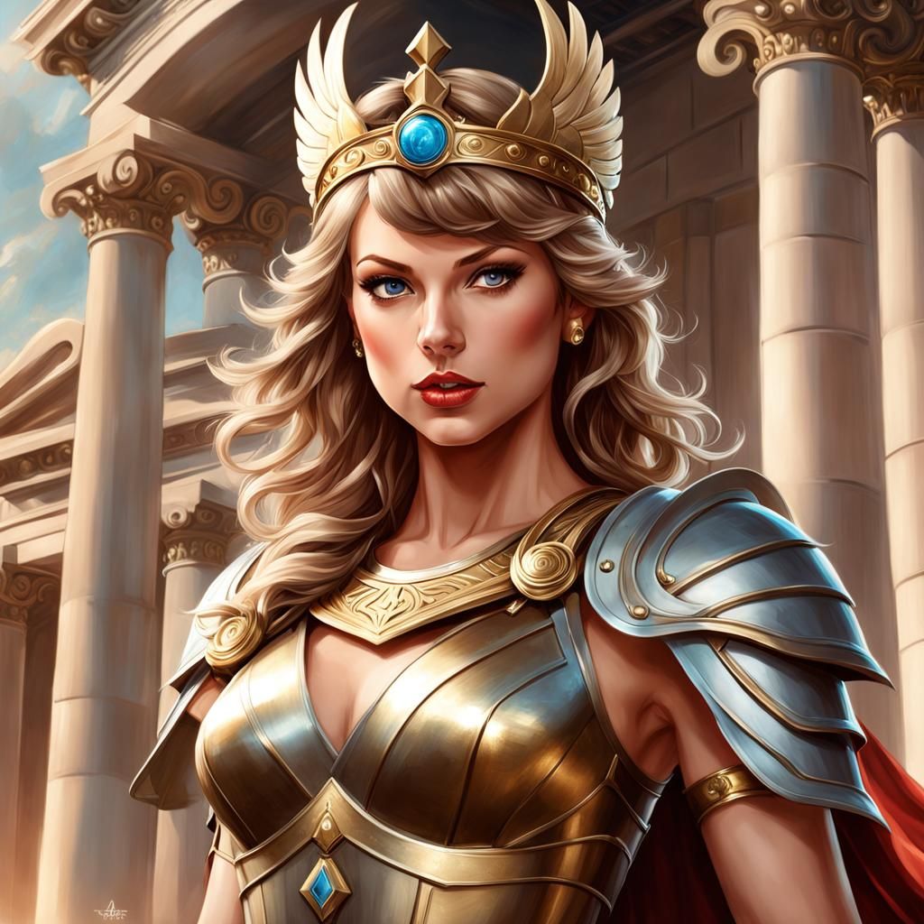 Taylor Swift as Athena: Fantasy Goddess Portrait