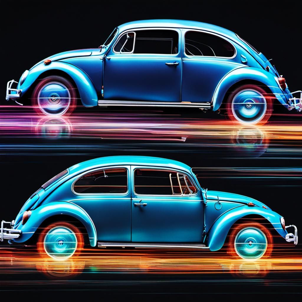 Stroboscopic Motion Study of a VW Beetle