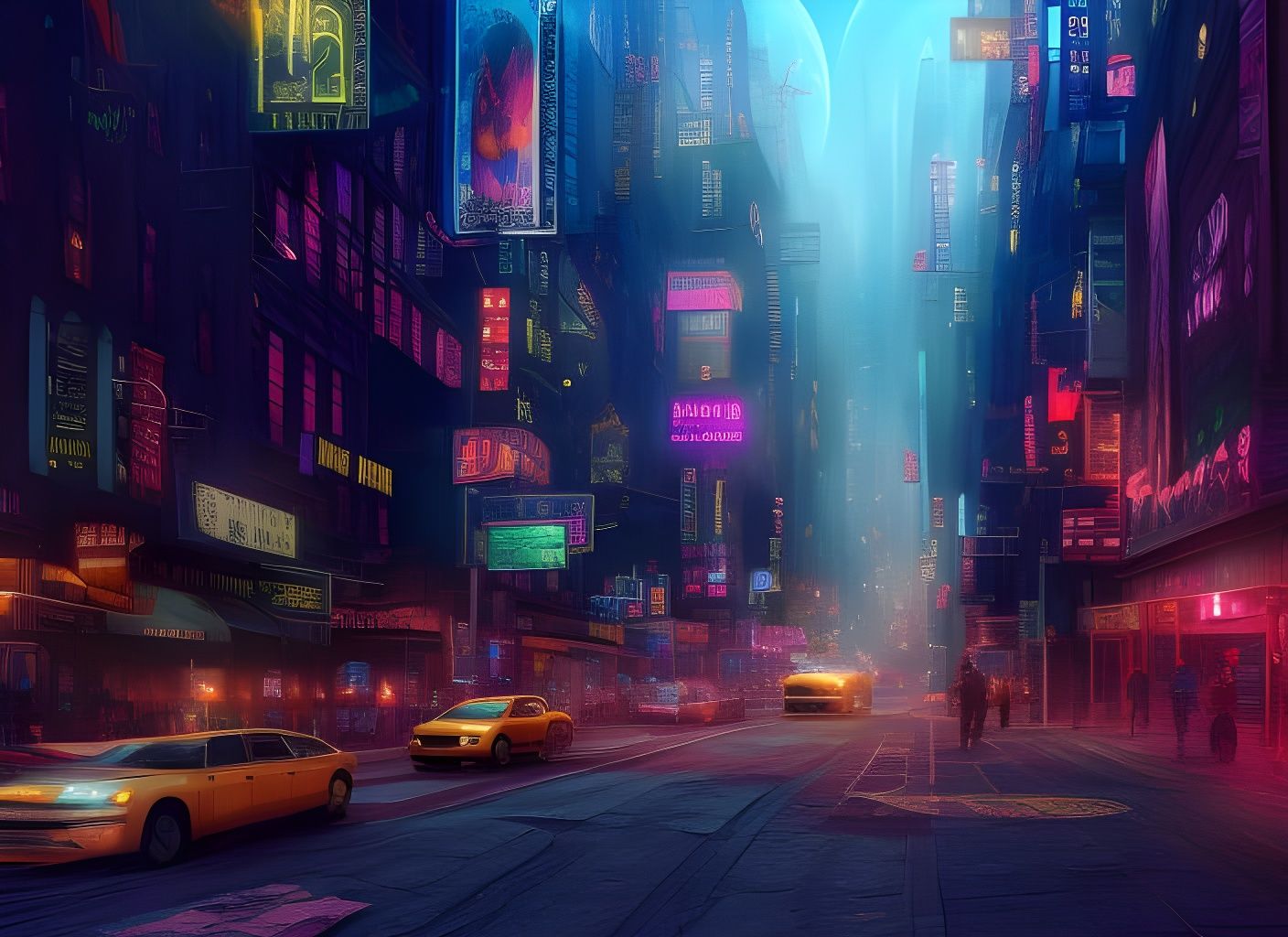 Magical New York City Street at Night