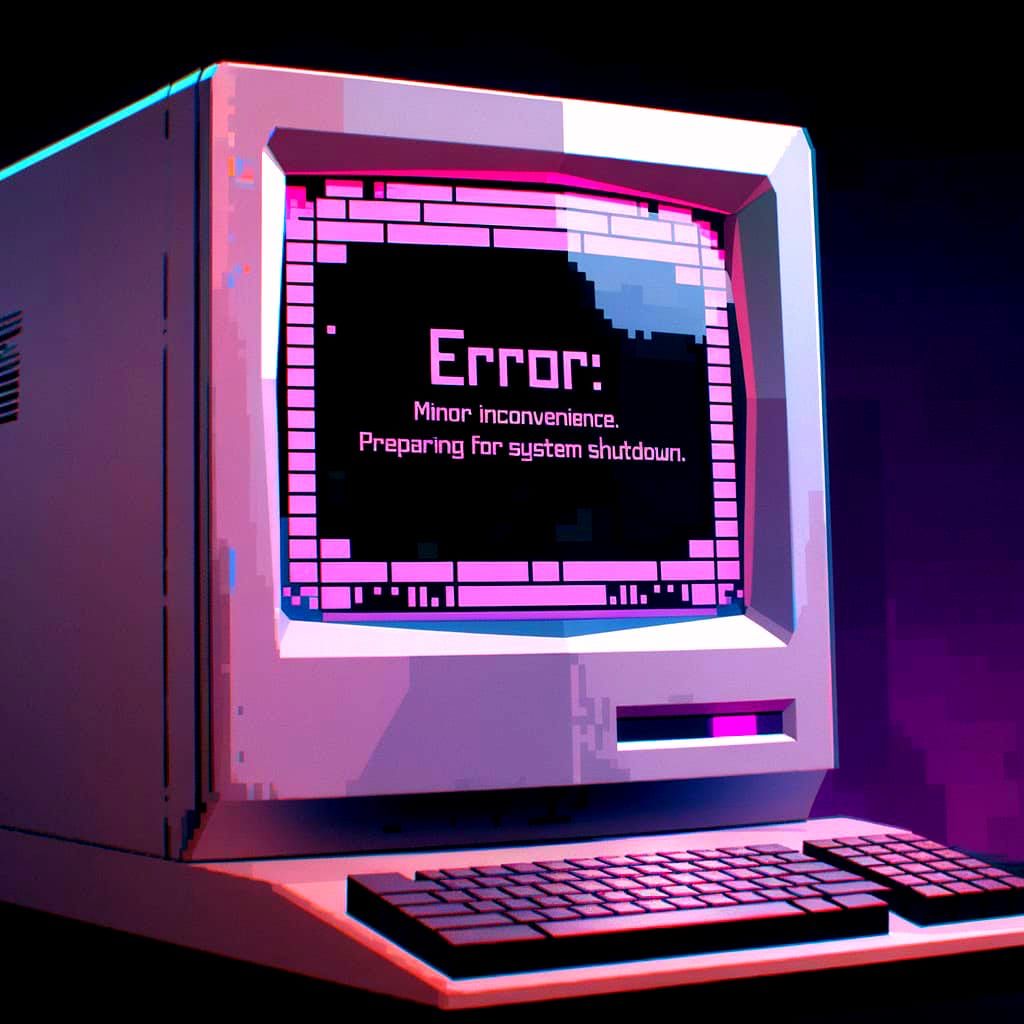 Pixel Art Y2K Error Message Window
