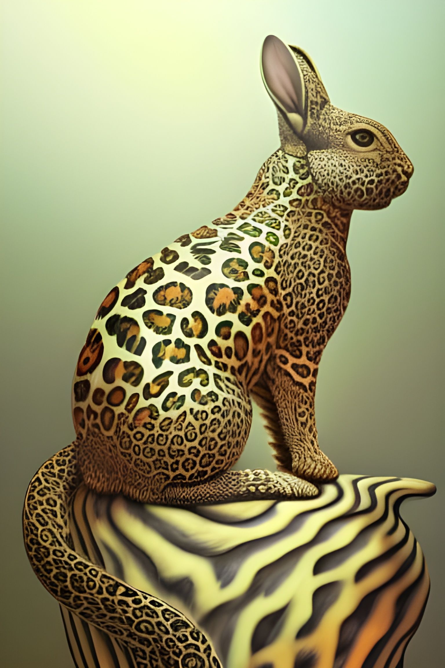 Intricate Bunny Illustration in Cyberpunk Aesthetic