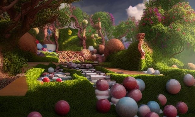 Divine Cloud Garden in Fantasy Art Style