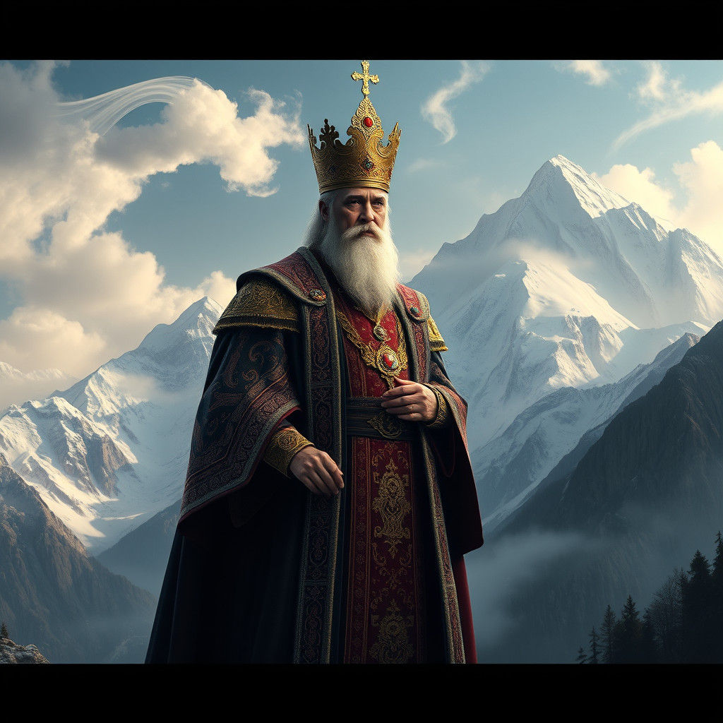 Majestic Monarch Amidst Snow-Capped Peaks