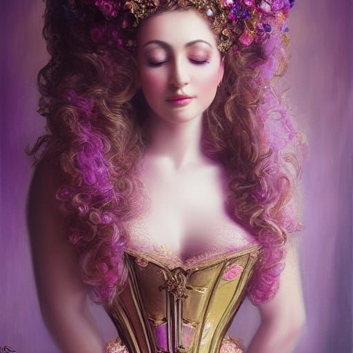 Elegant Countess Portrait in Rococo Style