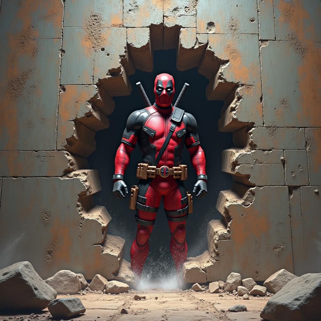 Deadpool Breaks the Fourth Wall in Dreamlike Matte Painting