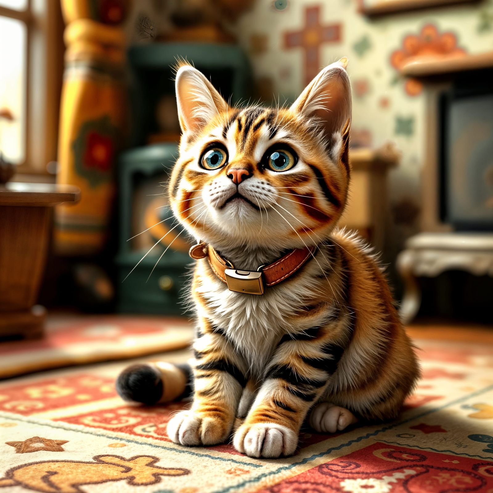 Cute Cat Begging: An AI Generated Image