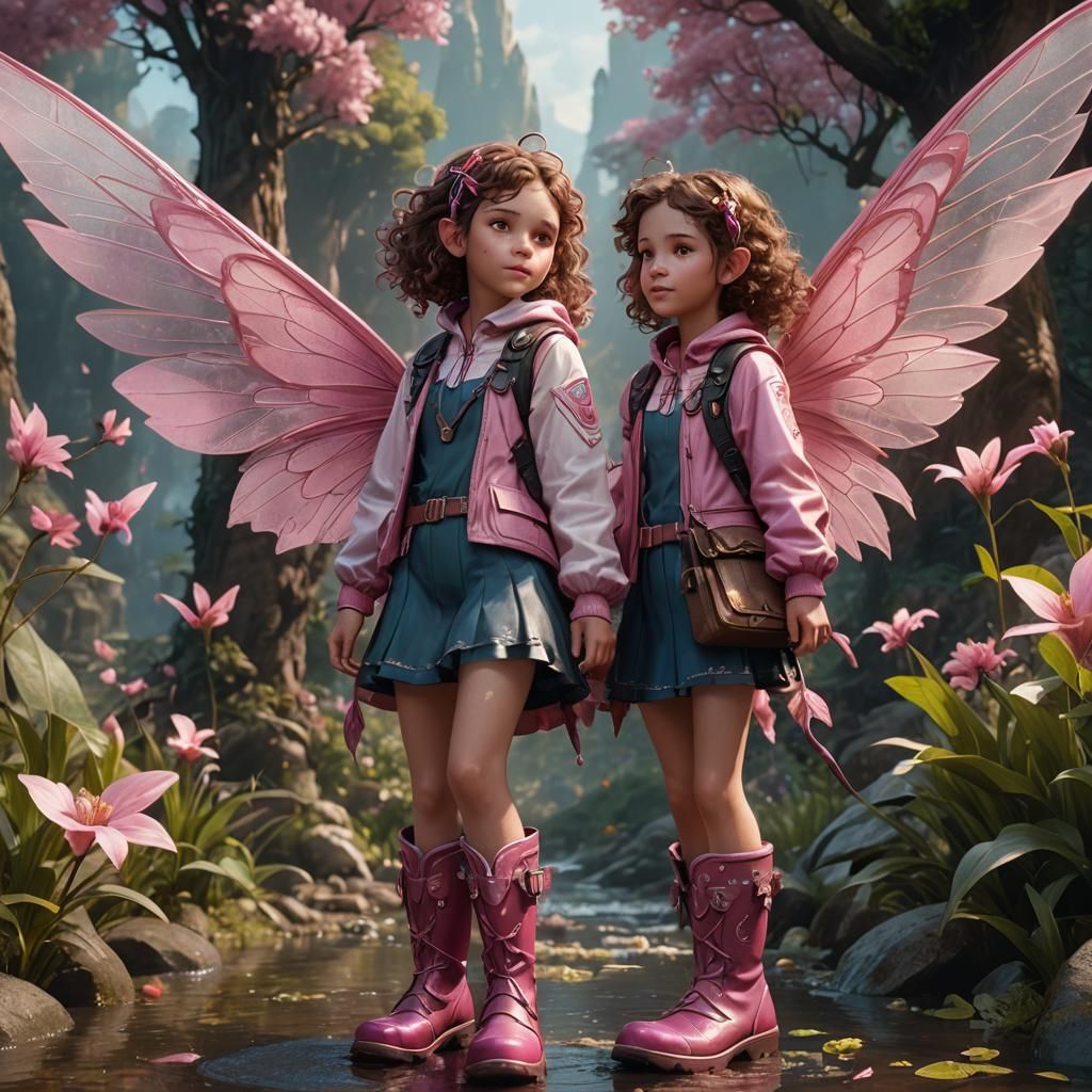 Fairy Girl with Hearing Aids: Detailed Matte Painting