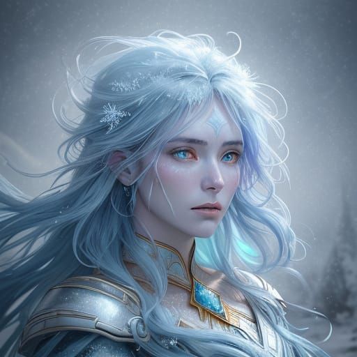 Dreamy Winter Portrait in Art Nouveau Style