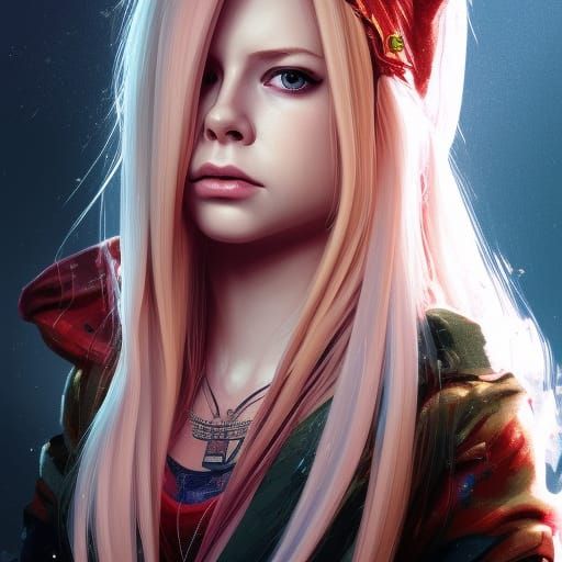 Avril Lavigne as Elf: Art Nouveau Portrait