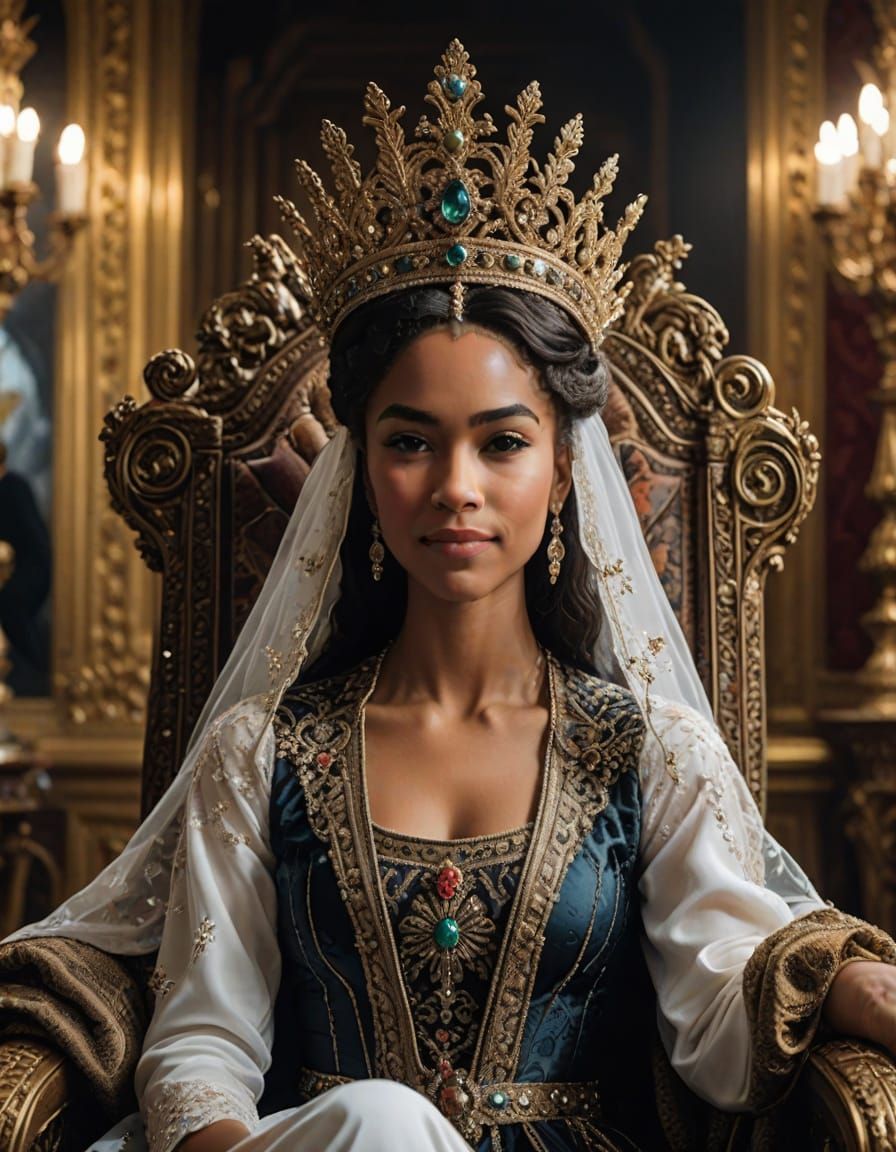 Regal Majesty Seated in Opulent Splendor