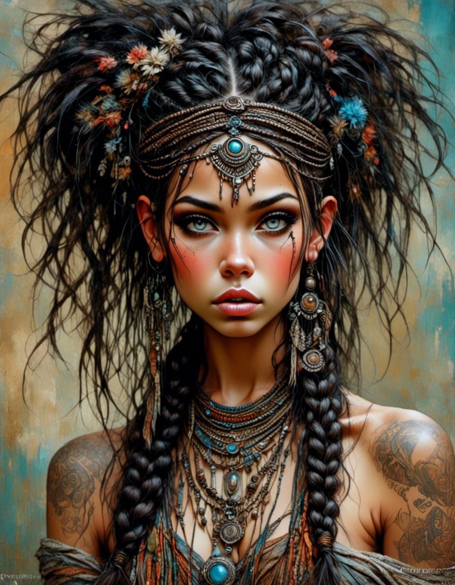 Beautiful Tribal Pixie with Intricate Design