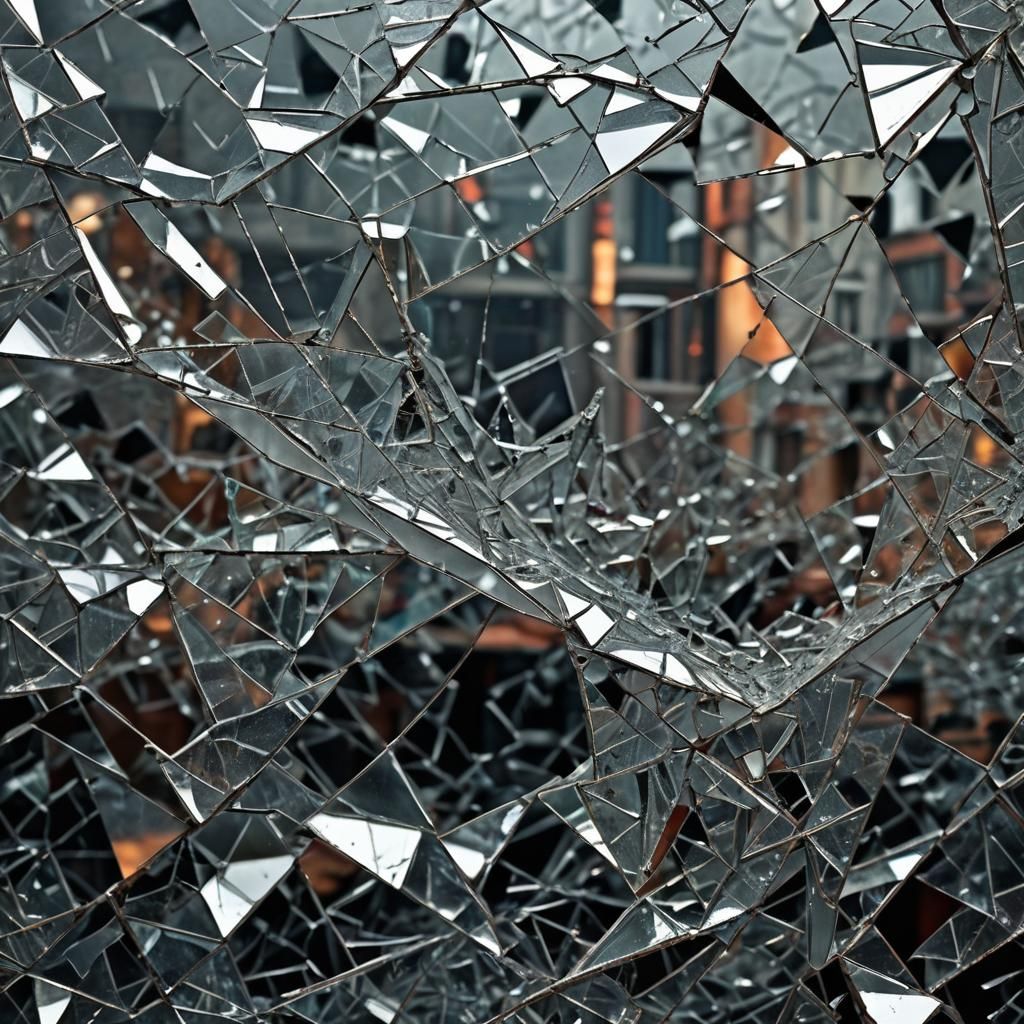 Stunning Broken Glass Effect, Hyperrealistic Sharp Focus