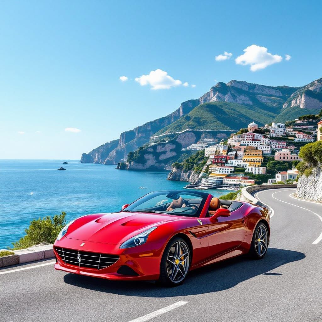 Ferrari California on the Amalfi Coast in Automotive Photogr...