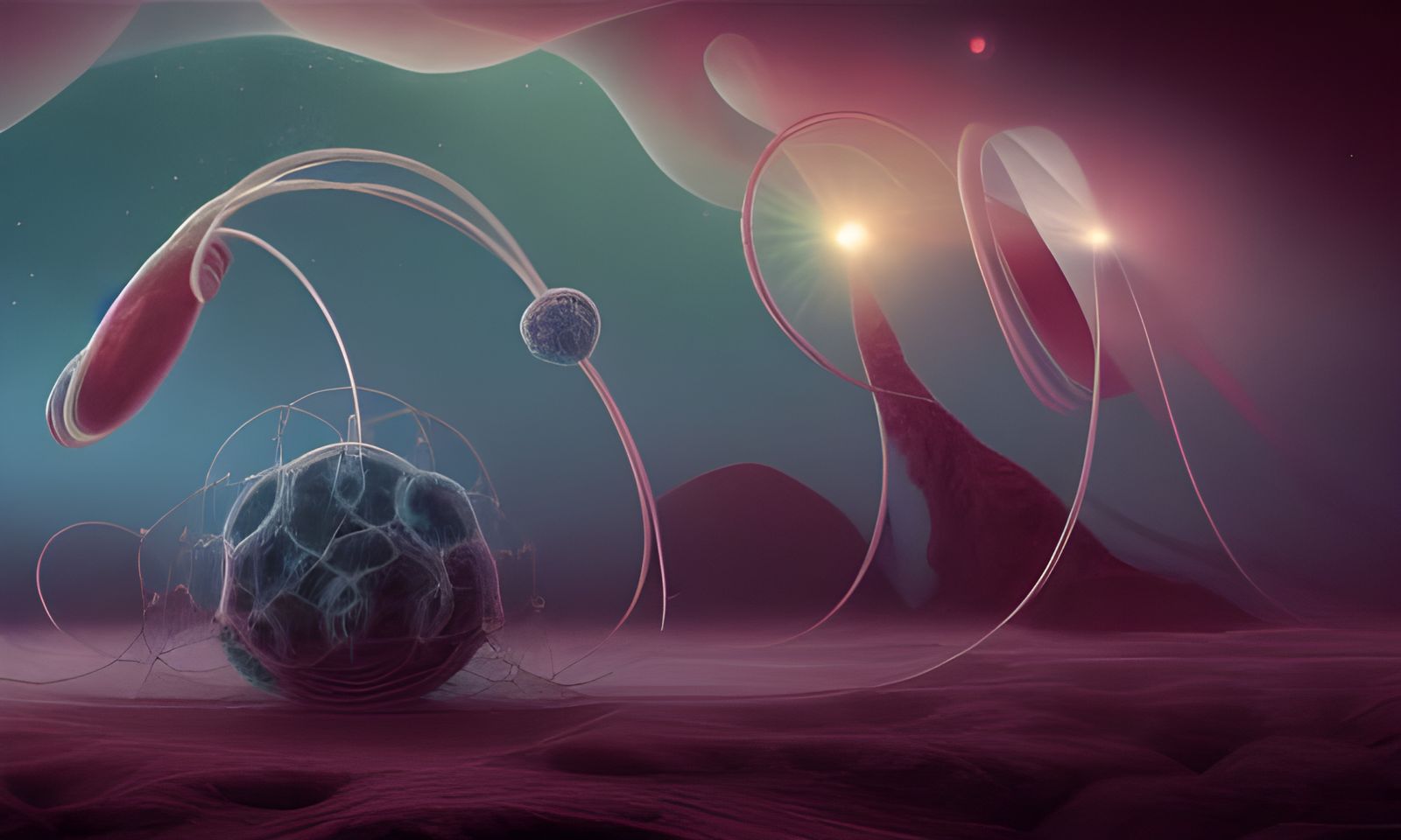 Celestial Geometry: A Fantastical Digital Landscape