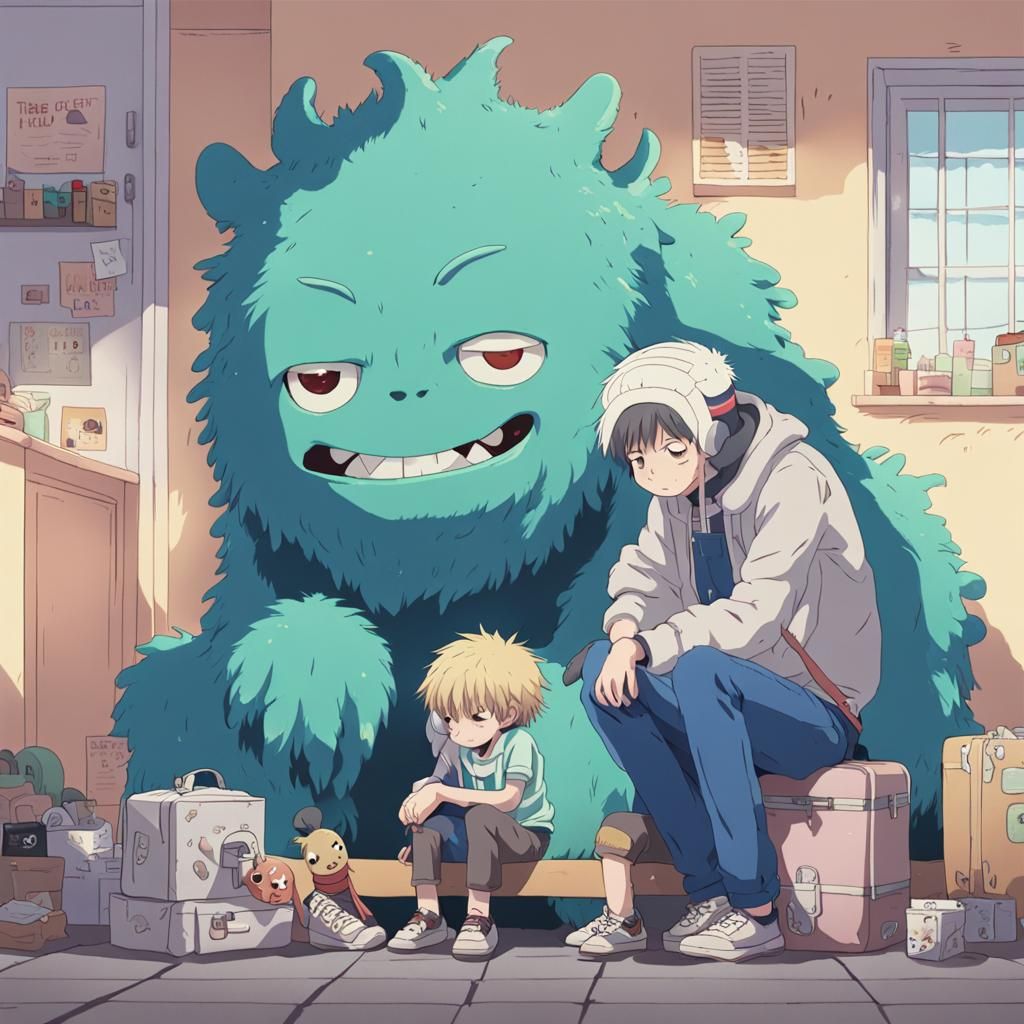 Anime: Tired Monster Friend with High-Maintenance Kid