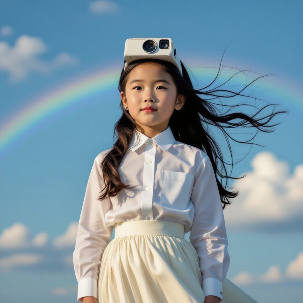 Girl with Spy Camera in Realistic Portrait