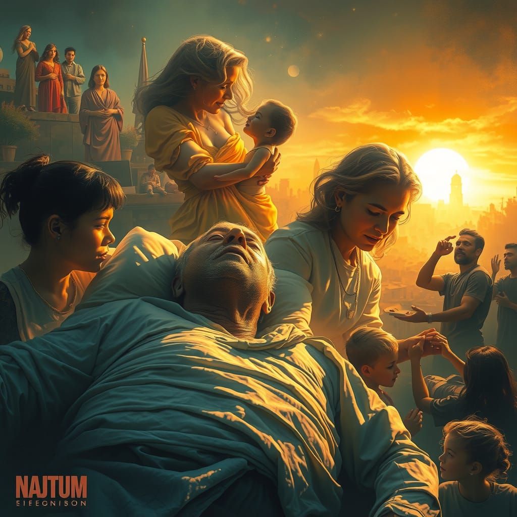 Surreal Dream of a Dying Person in Digital Painting Style