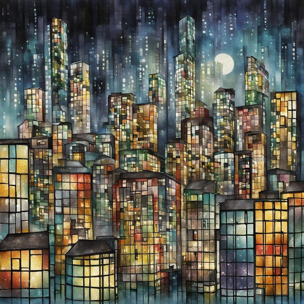 Nostalgic Cityscape with Wild Glimmer and Echoes of the Past