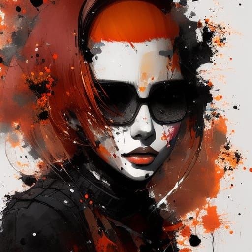 Striking Orange-Haired Girl Portrait in Speedpaint Style