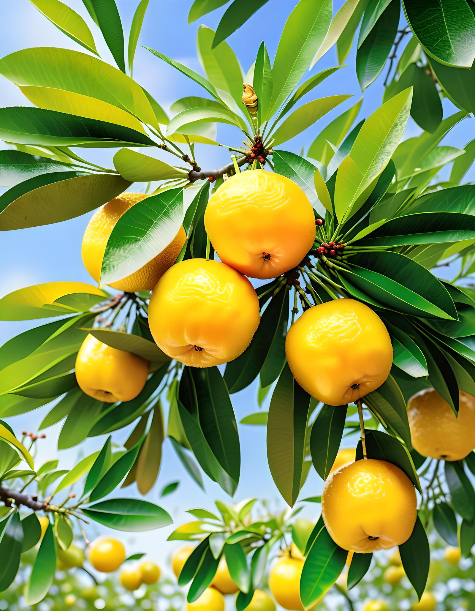 Yuzu Fruit on Tree in Japan: Detailed Photo