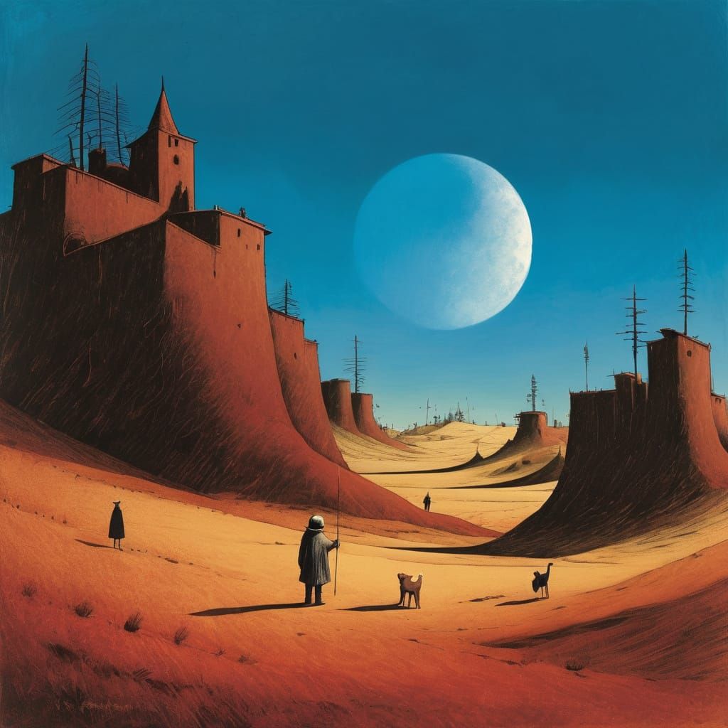 Dark Fantasy in Mixed Media Style