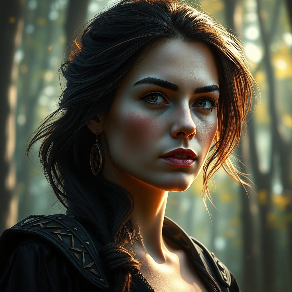 Ethereal Forest Goddess in Triadic Colors