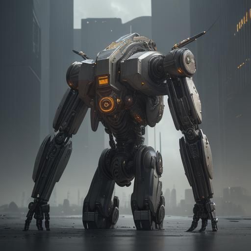 Futuristic Mech Details in Sci-Fi Style