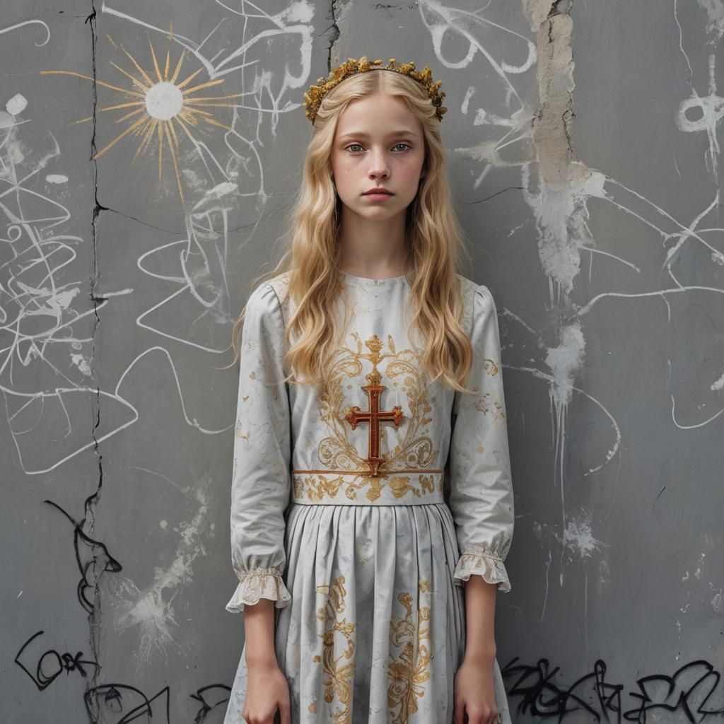 Urban Meets Pre-Raphaelite: Girl in Graffiti Art