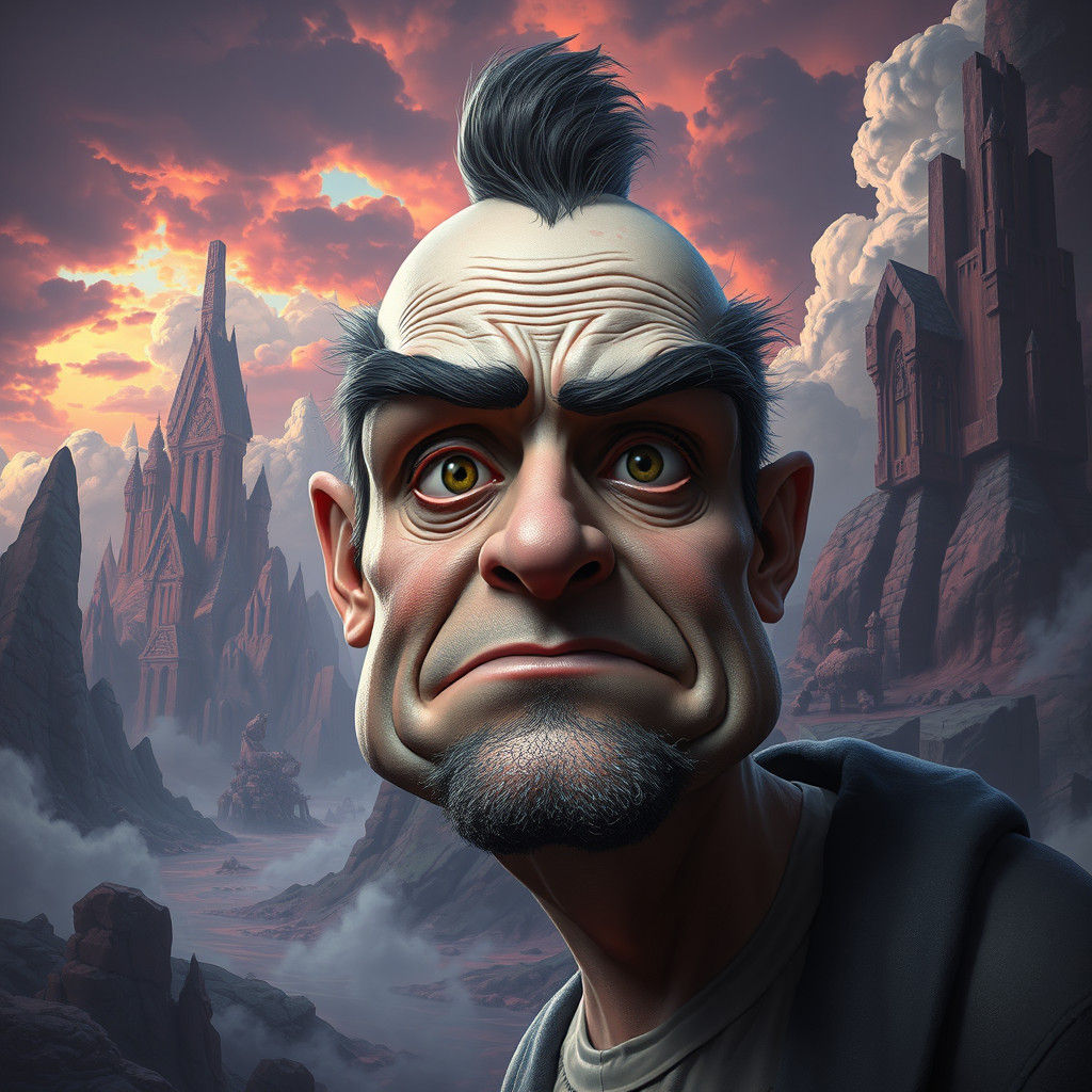 Caricature in Dreamlike Realm: Digital Art