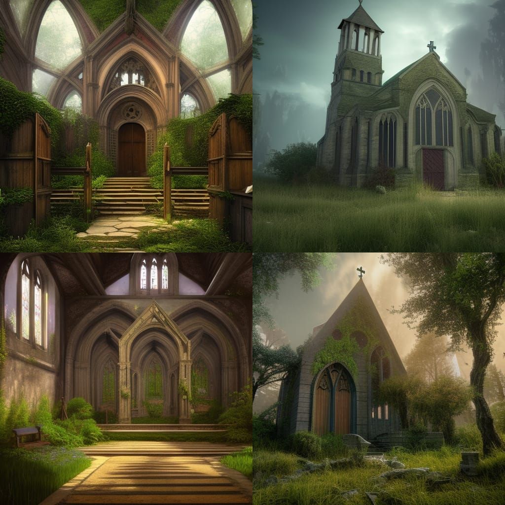 Overgrown Church: Detailed Matte Painting in Unreal Engine
