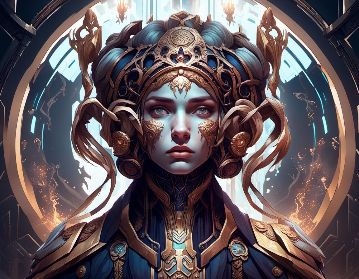 Intricate Portrait of a Queen in Art Nouveau Style
