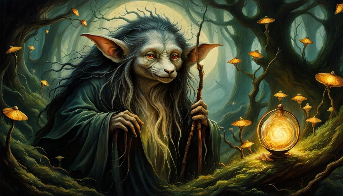 Enchanted Forest Ghostly Entity in an Impressionistic Style